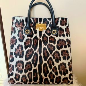 Jimmy Choo Calf Hair & Suede Tall Tote, Leopard